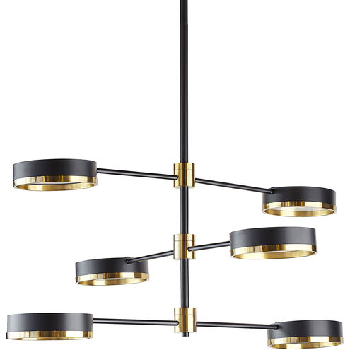 Oralee 6 Light 43 inch Black / Brass / Black Chandelier Ceiling Light
